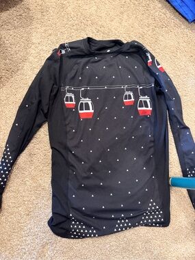 KYODAN Black Long-Sleeve with Red Cable Car Graphic